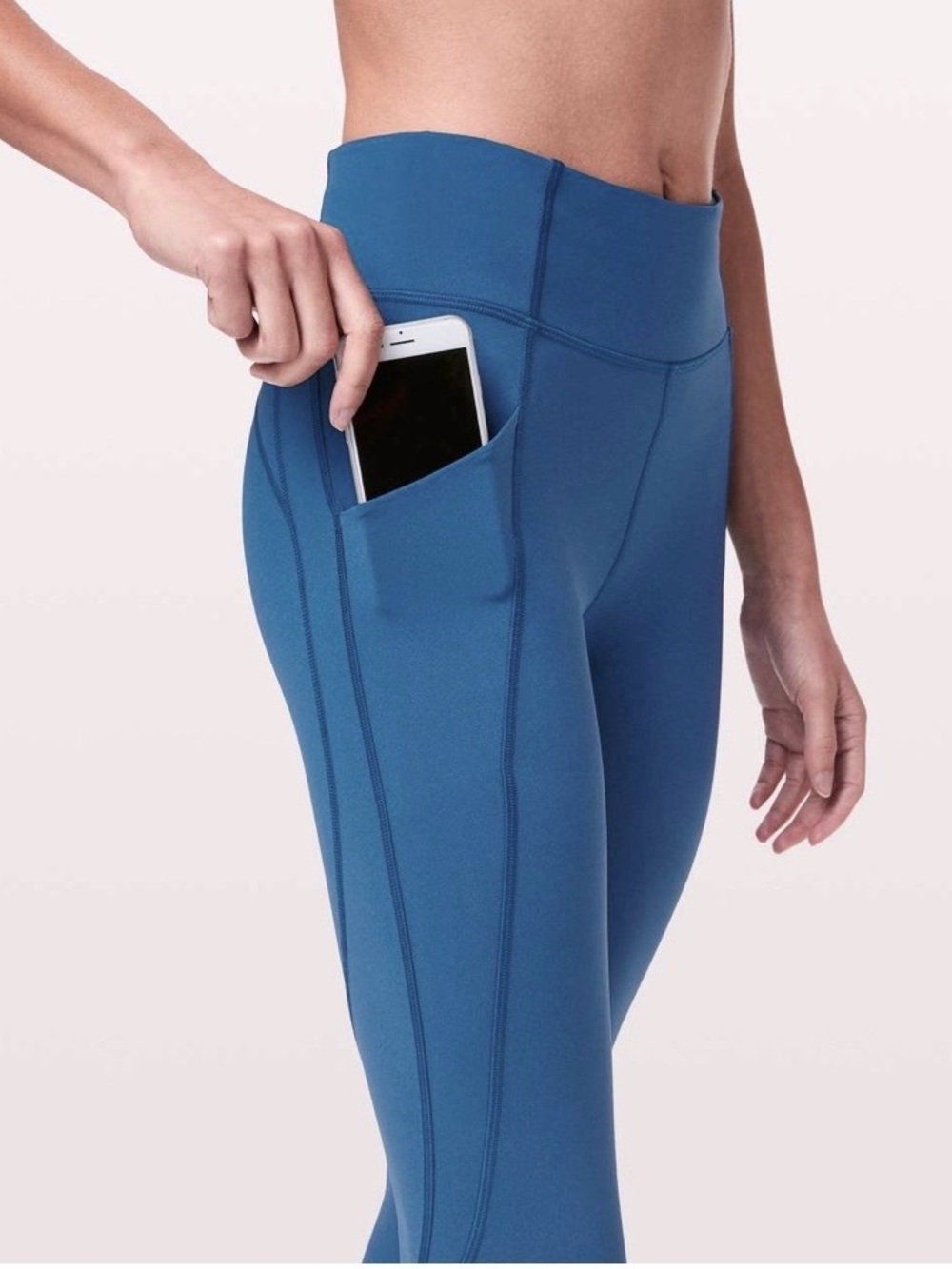 Lululemon Time To Sweat Crop *23" in Teal Blue, Size 4